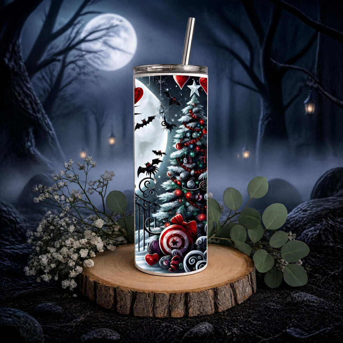 Gothic Christmas Romance Glow-in-the-Dark Tumbler⠋20oz