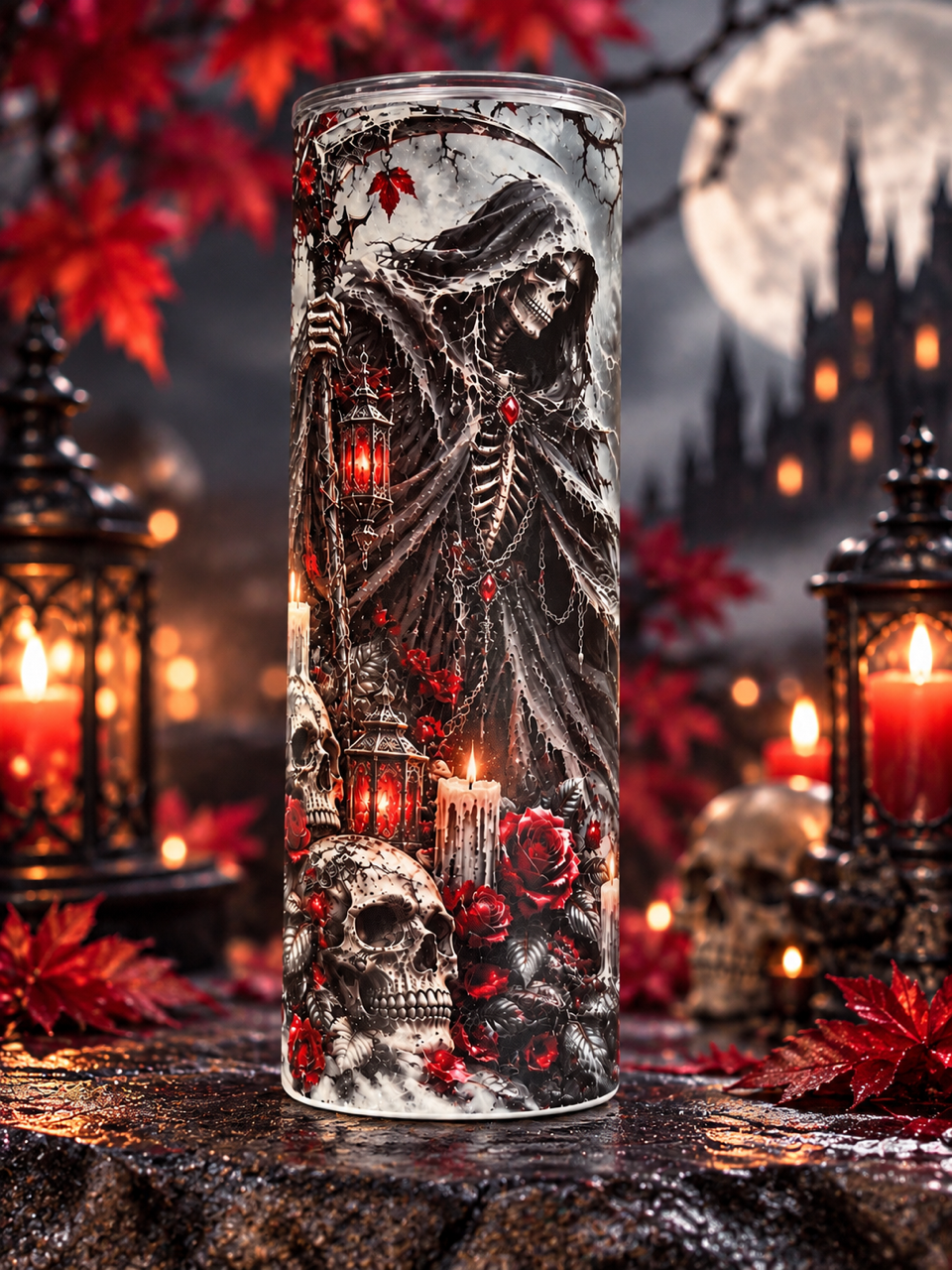 Gothic Reaper Glow-in-the-Dark Tumbler 20oz