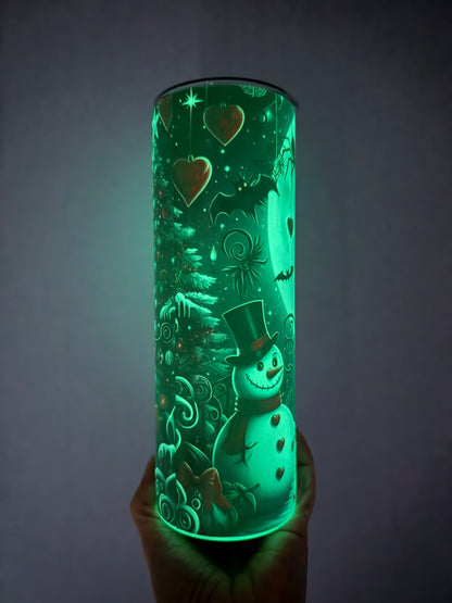 Gothic Christmas Romance Glow-in-the-Dark Tumbler⠋20oz
