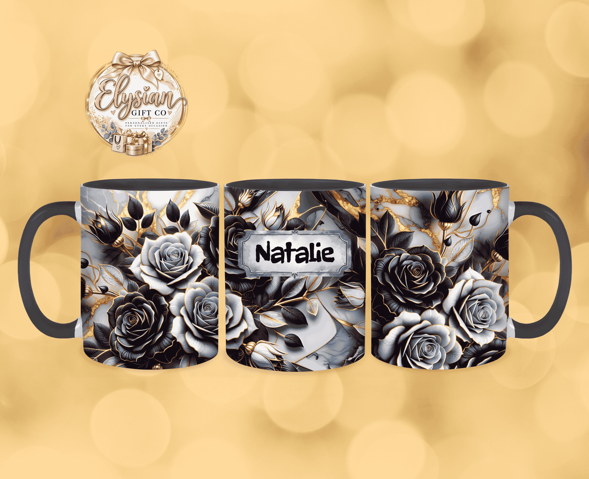 Personalised Name Mug | 11oz Black Handle & Inner