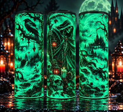 Gothic Reaper Glow-in-the-Dark Tumbler 20oz