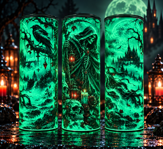 Gothic Reaper Glow-in-the-Dark Tumbler 20oz