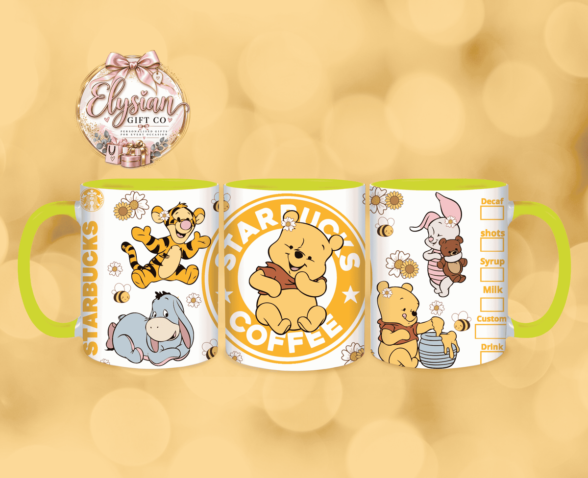 Winnie the Pooh Starbucks 11oz Mug – Yellow Handle & Inner